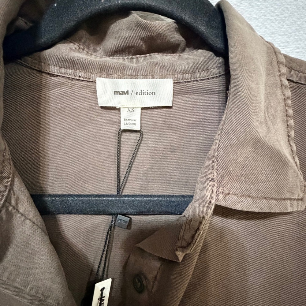 Mavi Edition Womens Brown Tencel Lyocell Button Down Shirt XS M1211271-71603 - Picture 6 of 9